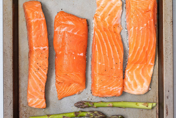 Pan of Seasoned Salmon & Asparagus